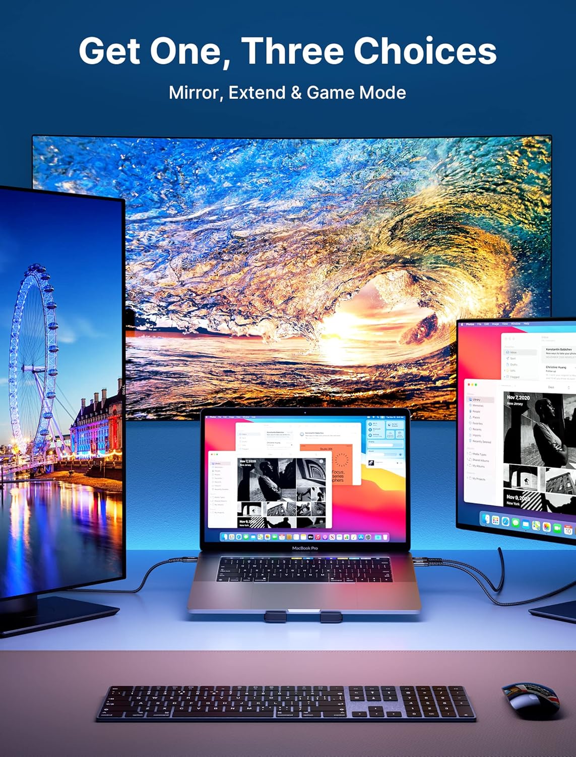 JSAUX USB C to HDMI Cable 10ft | 4K@60Hz | USB 3.1 Type C to HDMI 2.0 Cord for Home Office, (Thunderbolt 3/4 Compatible) with iPhone 16 Pro Max, MacBook Pro/Air, Galaxy S8 to S24, iPad Pro, iMac-Black